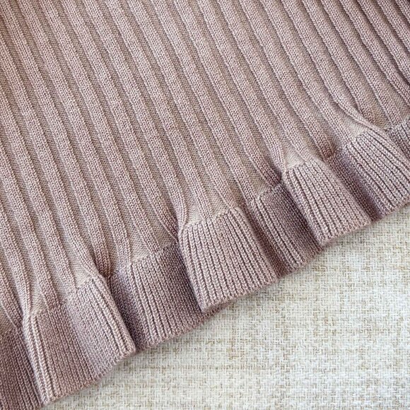 Lovers + Friends Nude Carissa Ruffle Sweater size XS - Picture 7 of 11